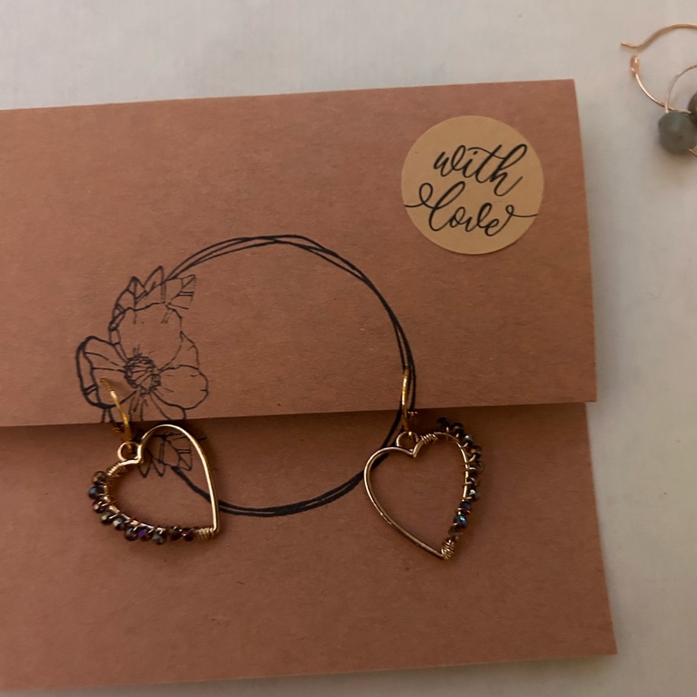 Gold Heart Hoop Earrings
